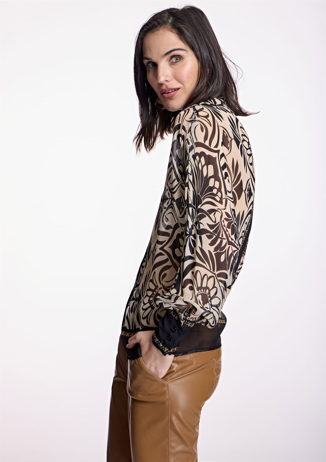 ALBA CONDE Blusa Estampada Semitransparente - Imagen 2