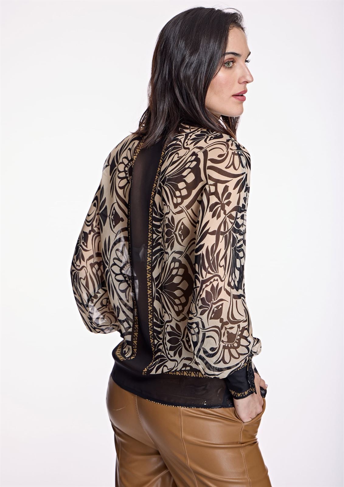 ALBA CONDE Blusa Estampada Semitransparente - Imagen 4