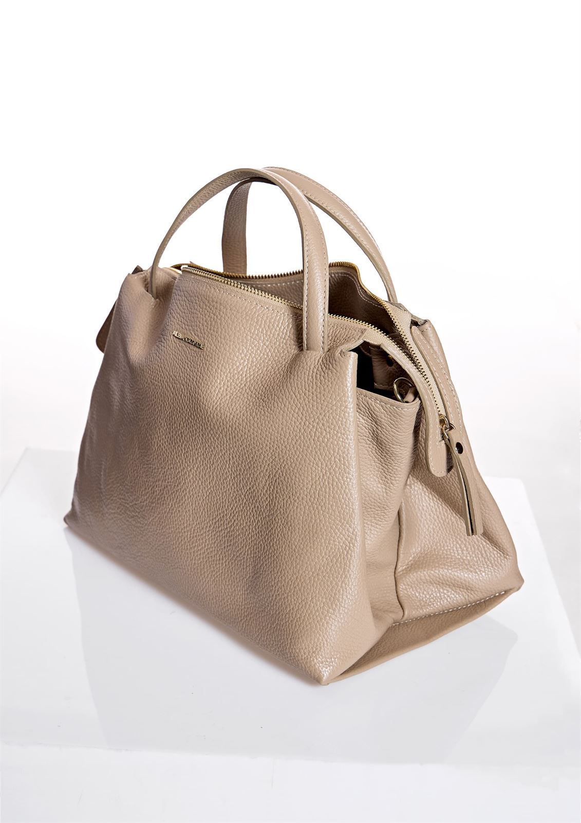 ALBA CONDE Bolso Maxi Piel Beige - Imagen 1