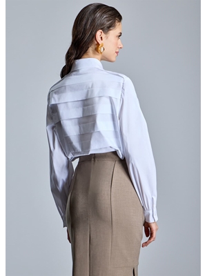 ALBA CONDE Camisa Blanca con Tablas - Imagen 2