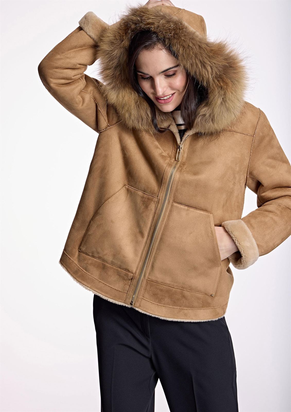 ALBA CONDE Chaqueta Camel Doble Faz - Imagen 1