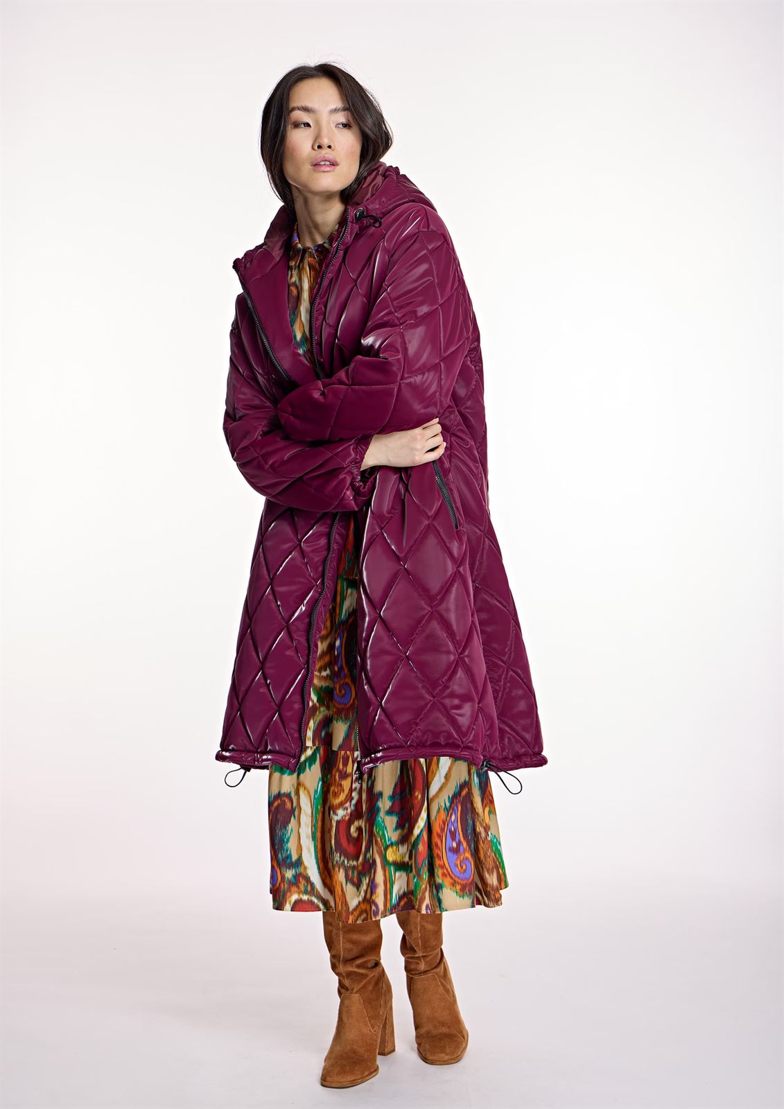 ALBA CONDE Parka Oversize Acolchada Granate - Imagen 1